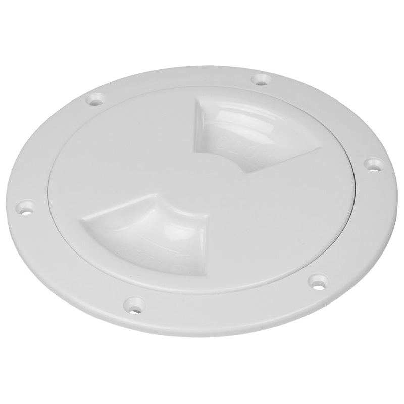 Sea-Dog Quarter-Turn Smooth Deck Plate w/Internal Collar – White – 4″ [336340-1]