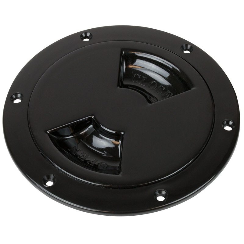 Sea-Dog Smooth Quarter Turn Deck Plate – Black – 5″ [336155-1]