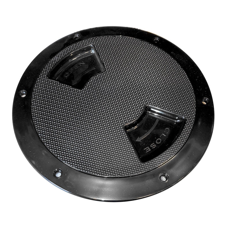 Sea-Dog Textured Quarter Turn Deck Plate – Black – 5″ [336157-1]
