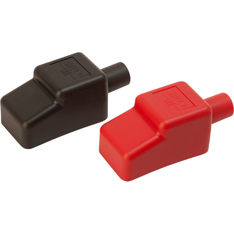 Sea-Dog Battery Terminal Covers – Red/Back – 1/2″ [415110-1]