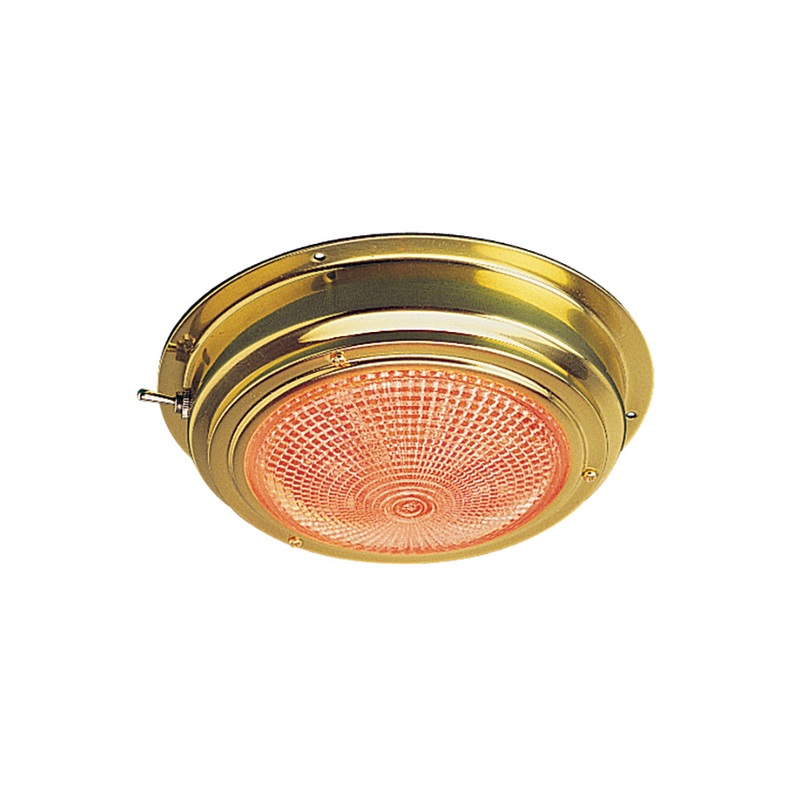 Sea-Dog Brass LED Day/Night Dome Light – 5″ Lens [400358-1]