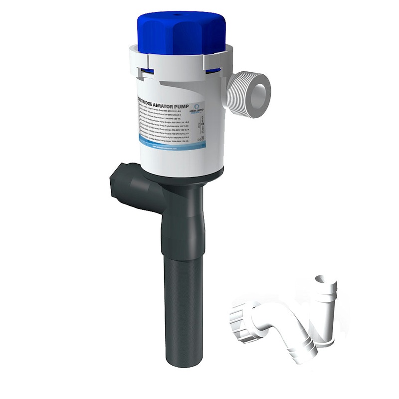 Albin Group Cartridge Aerator Pump – 500 GPH – 12V – Straight [01-05-077]