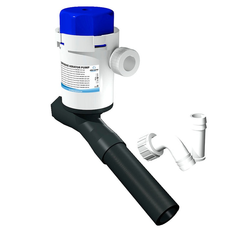 Albin Group Cartridge Aerator Pump – 750 GPH – 12V – Angled [01-05-080]