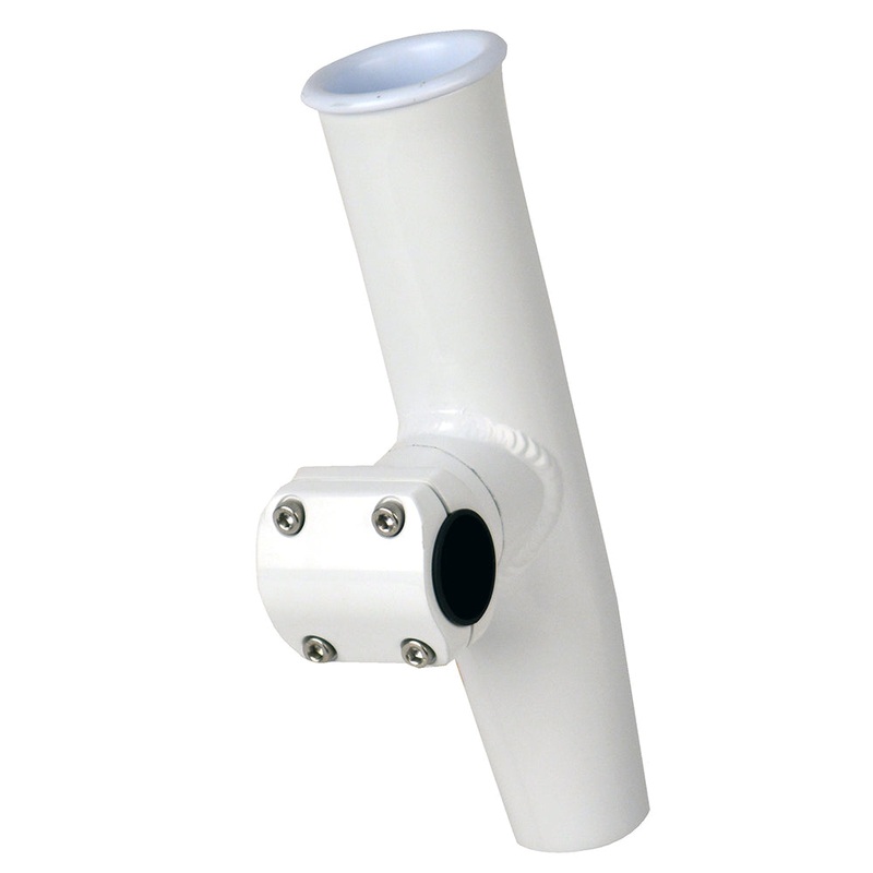 C.E. Smith Adjustable Mid Mount Rod Holder – 1-1/4″ or 1-5/16″ OD – White Powder Coat Aluminum w/Sleeve  Hex Key [53774]