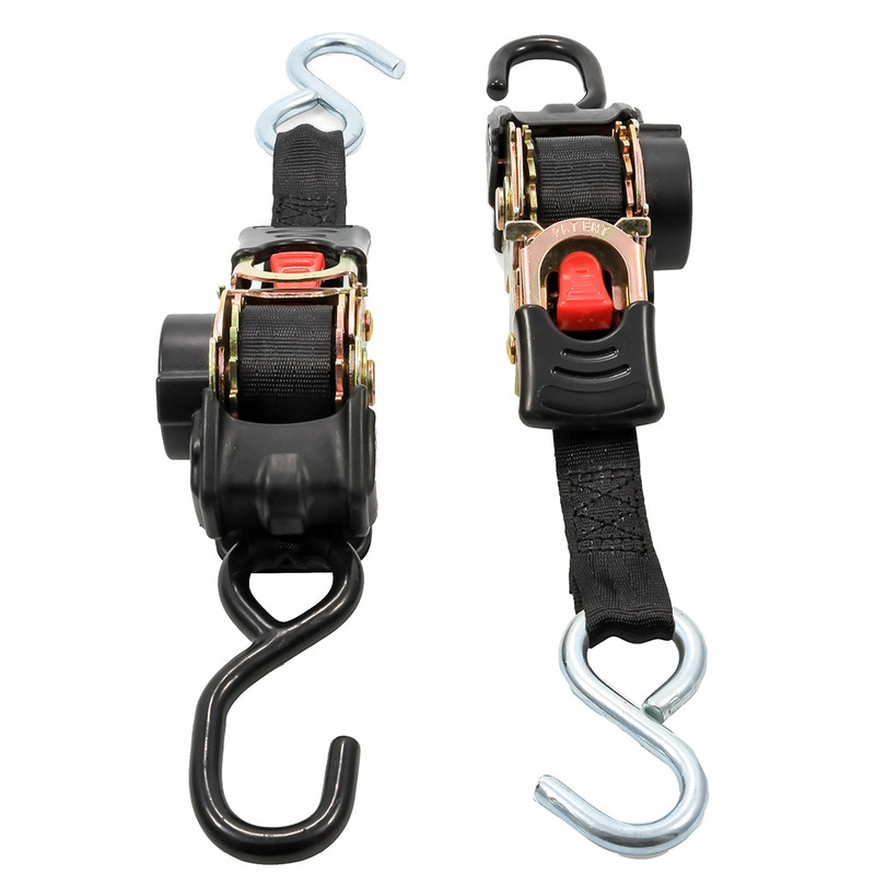 Camco Retractable Tie-Down Straps – 1″ Width 6 Dual Hooks [50033]