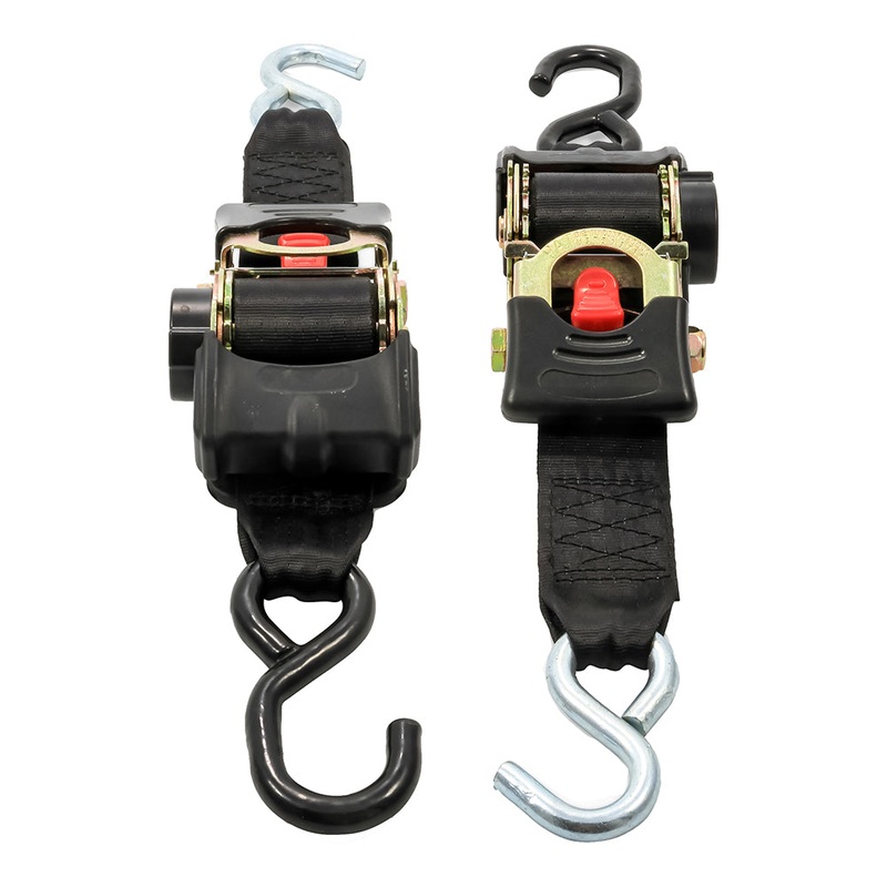 Camco Retractable Tie Down Straps – 2″ Width 6 Dual Hooks [50031]