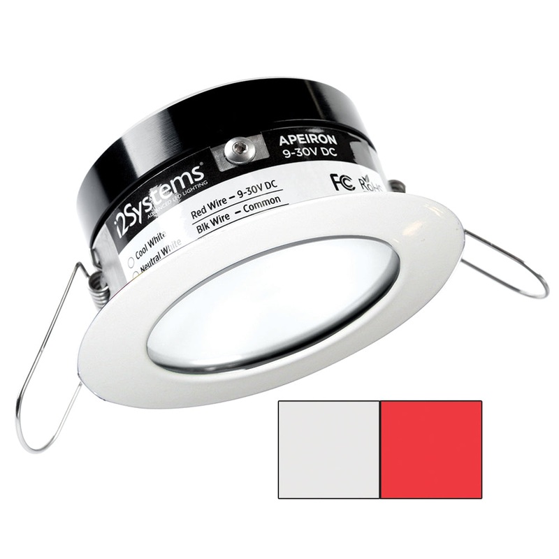 i2Systems Apeiron PRO A503 – 3W Spring Mount Light – Round – Cool White  Red – White Finish [A503-31AAG-H]