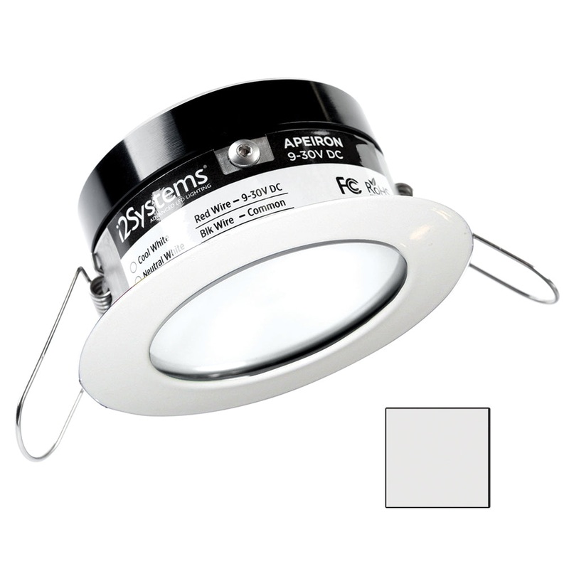 i2Systems Apeiron PRO A503 – 3W Spring Mount Light – Round – Cool White – White Finish [A503-31AAG]