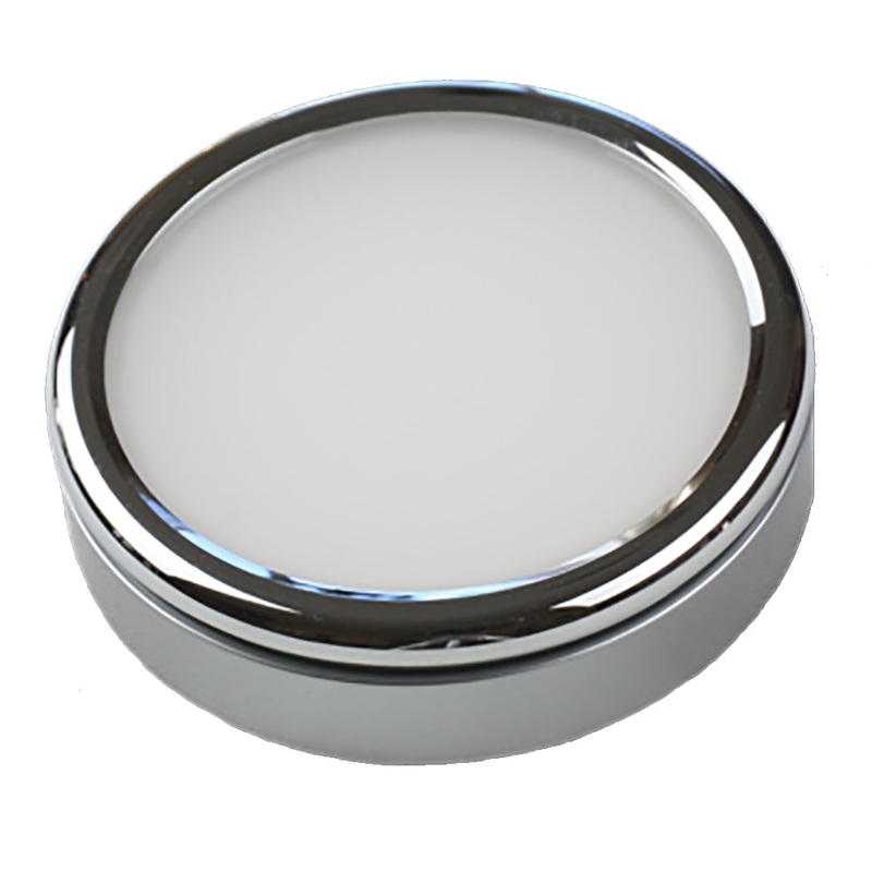 Lunasea Polished Puck Surface Mount Light – Warm White – 12/24VDC [LLB-33VW-81-OT]