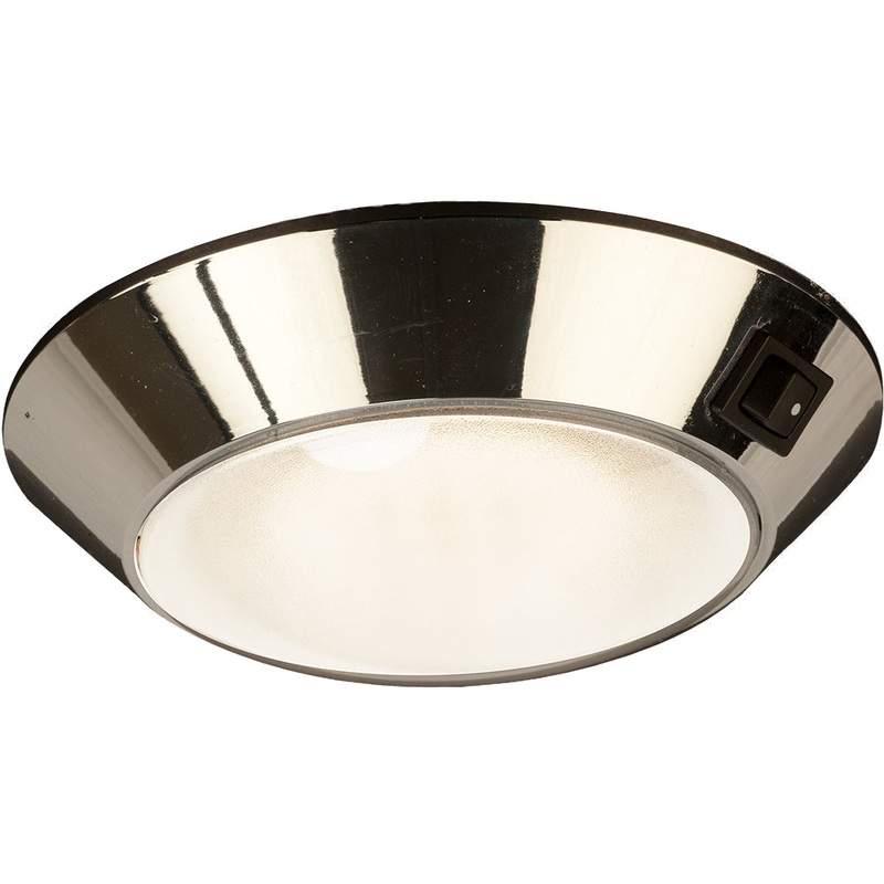 Sea-Dog Chrome Plastic LED Dome Light 4″ Day/Night – Clear/Red Bulb [401755-1]