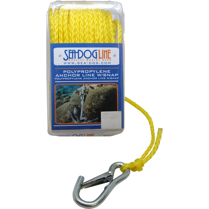 Sea-Dog Poly Pro Anchor Line w/Snap – 1/4″ x 100 – Yellow [304206100YW-1]