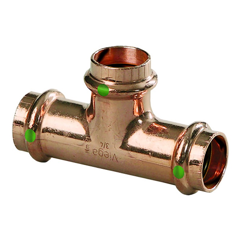 Viega ProPress 2″ Copper Tee – Triple Press Connection – Smart Connect Technology [77477]