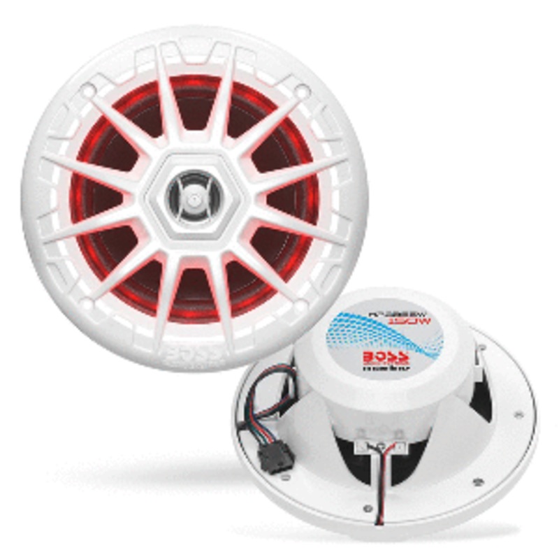 Boss Audio MRGB55W 5.25″ Marine Speakers w/RGB Lighting – White [MRGB55W]