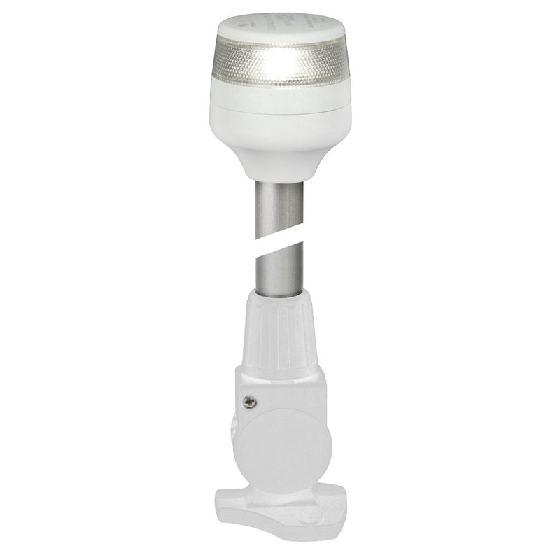 Hella Marine 2nm All Round White Fold Down Pole Navigation Lamp – 8″ – White Base [980960291]