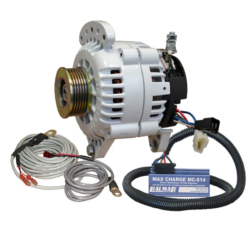 Balmar Alternator 120 AMP 12V 3.15″ Dual Foot Saddle K6 Pulley Regulator  Temp Sensor [60-YP-MC-120-K6]