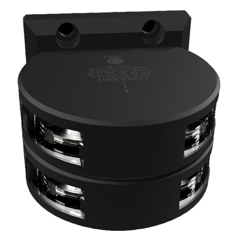Lopolight Series 201-011 – Double Stacked Masthead Light – 3NM – Vertical Mount – White – Black Housing [201-011ST-B]