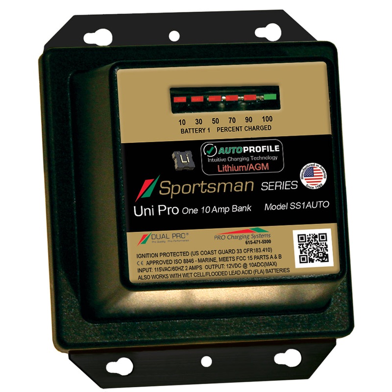 Dual Pro SS1 Auto 10A – 1-Bank Lithium/AGM Battery Charger [SS1AUTO]