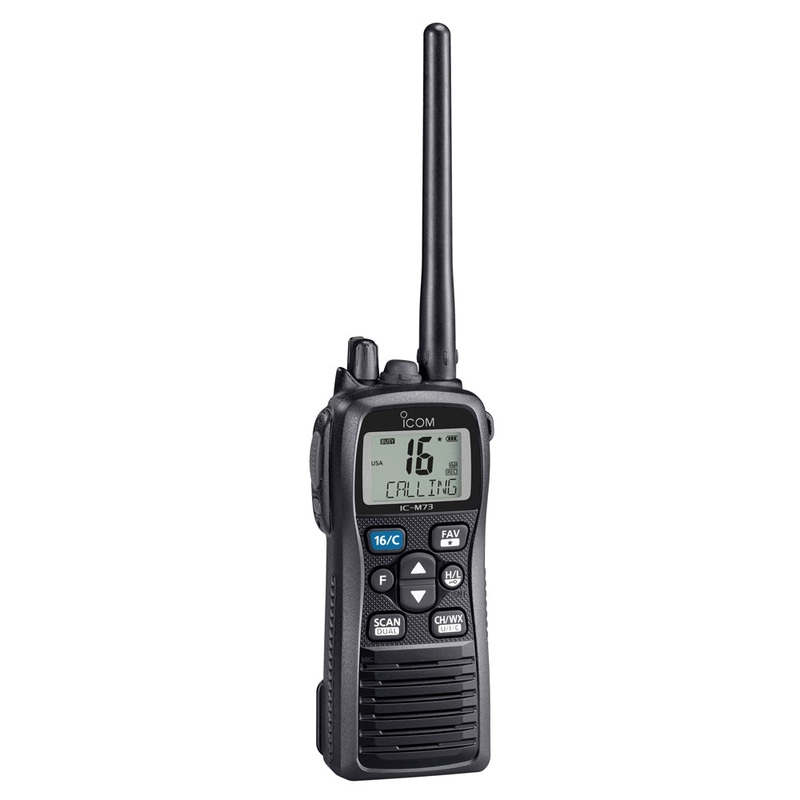 Icom M73 PLUS Handheld VHF Marine Radio w/Active Noise Cancelling  Voice Recording – 6W [M73 PLUS 71]