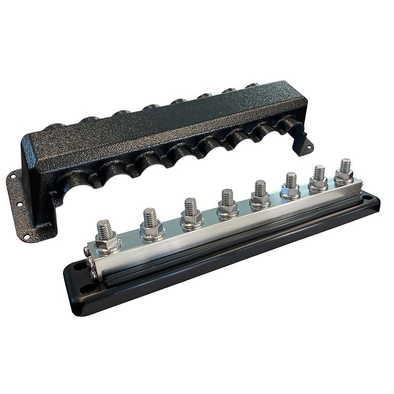 Victron Busbar 600A 8P  Cover 8X 3/8″ Plus 8X M8 Terminals [VBB160080010]