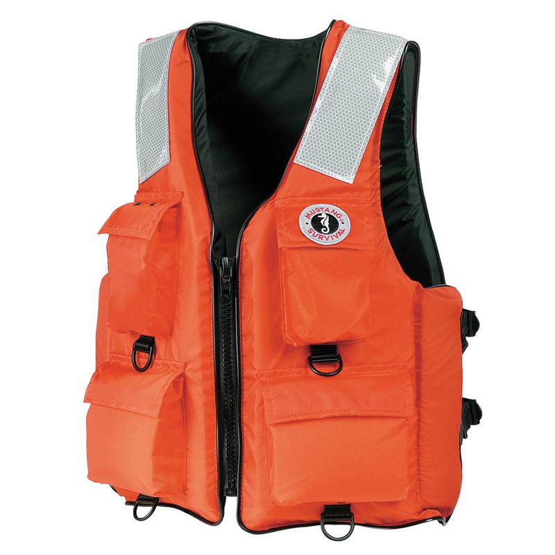 Mustang 4-Pocket Flotation Vest – Orange – Medium [MV3128T2-2-M-216]
