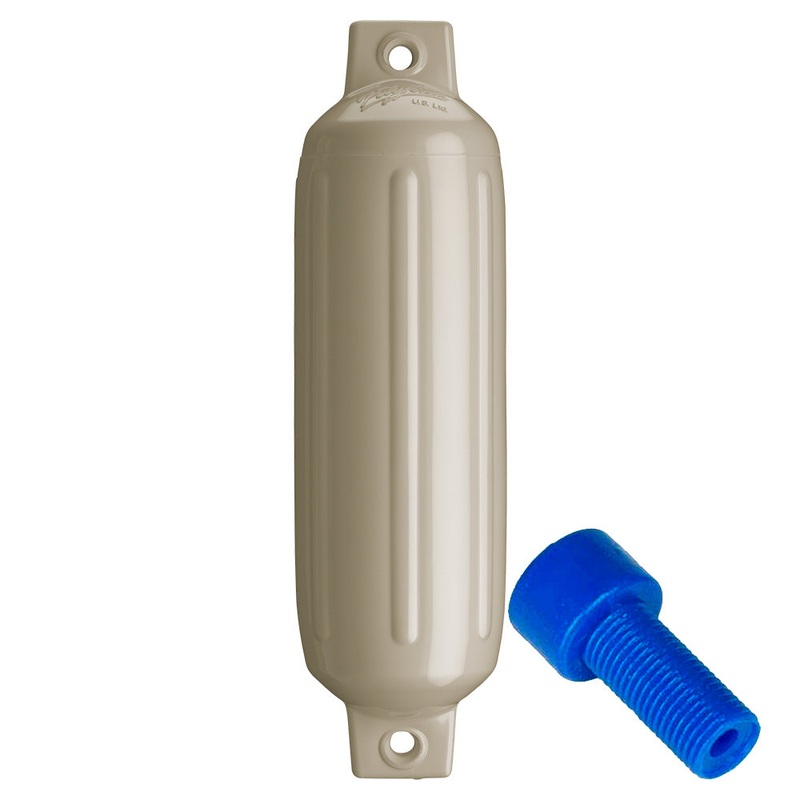Polyform G-2 Twin Eye Fender 4.5″ x 15.5″ – Sand w/Adapter [G-2 SAND W/AIR ADAPTER]