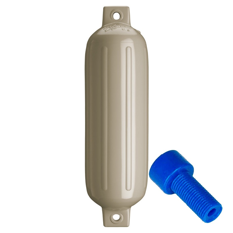 Polyform G-4 Twin Eye Fender 6.5″ x 22″ – Sand w/Adapter [G-4 SAND W/AIR ADAPTER]