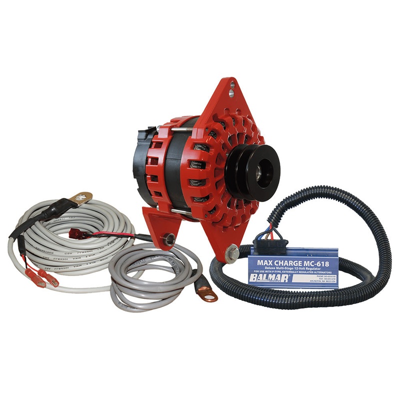 Balmar Alternator 250 AMP Kit 12V 4″ Dual Foot Saddle Dual Vee Pulley Regulator  Temp Sensor [XT-DF4-250-DV-KIT ]