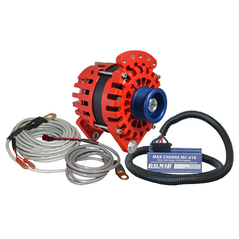 Balmar Alternator 170 AMP Kit 12V 3.15″ Dual Foot Saddle J10 Pulley Regulator  Temp Sensor [XT-CR-170-J10-KIT]