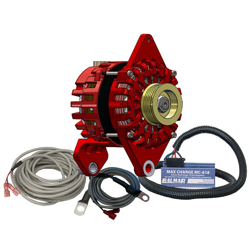 Balmar Alternator 170 AMP Kit 12V 4″ Dual Foot Saddle K6 Pulley Regulator  Temp Sensor [XT-DF4-170-K6-KIT]