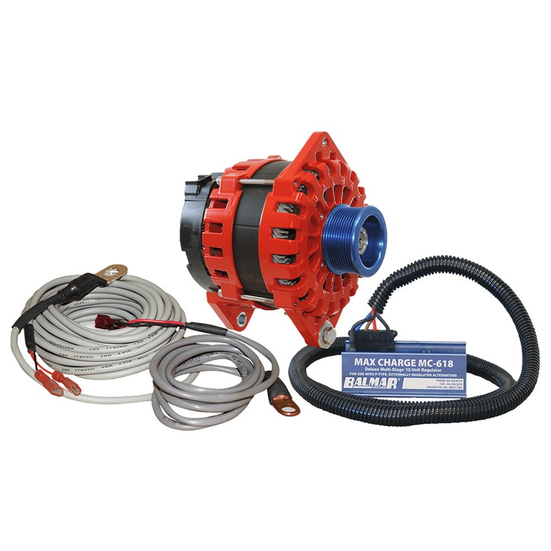 Balmar Alternator 250 AMP Kit 12V 3.15″ Dual Foot Saddle J10 Pulley Regulator  Temp Sensor [XT-DF-250-J10-KIT]
