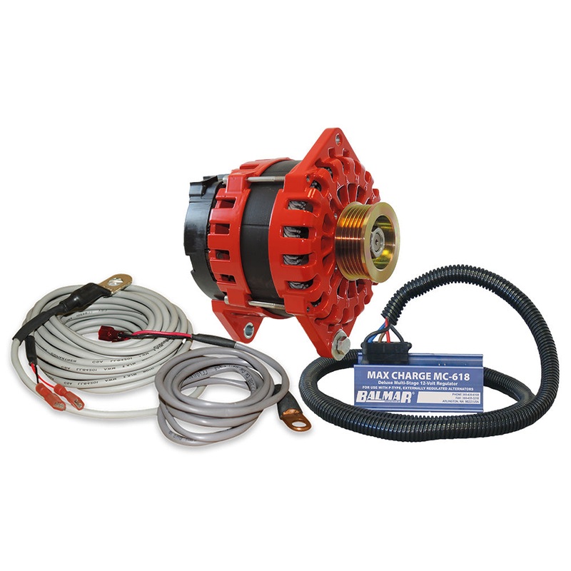 Balmar Alternator 250 AMP Kit 12V 3.15″ Dual Foot Saddle K6 Pulley Regulator  Temp Sensor [XT-CR-250-K6-KIT]