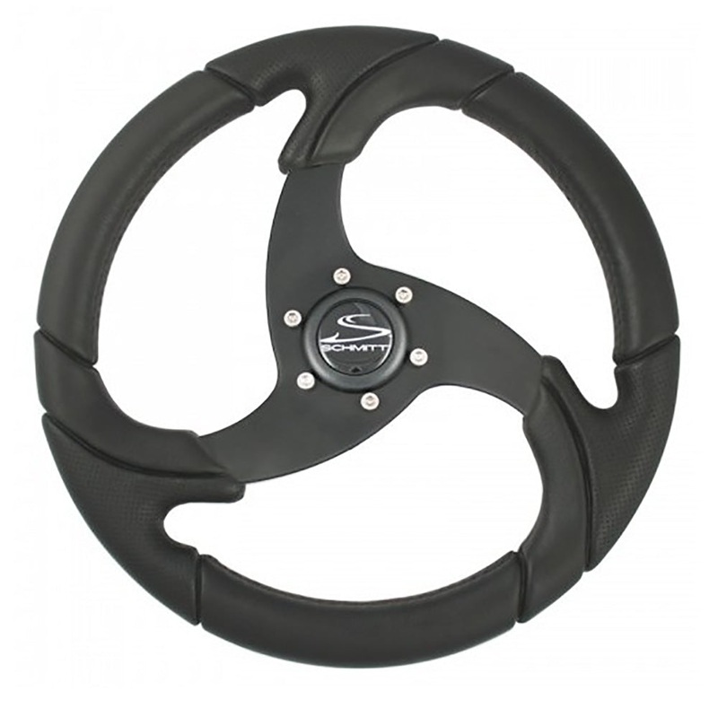 Schmitt Marine Folletto 14.2″ Wheel – Black Polished Polyurethane – 3/4″ Tapered Shaft w/Black Center Cap [PU026104-R]