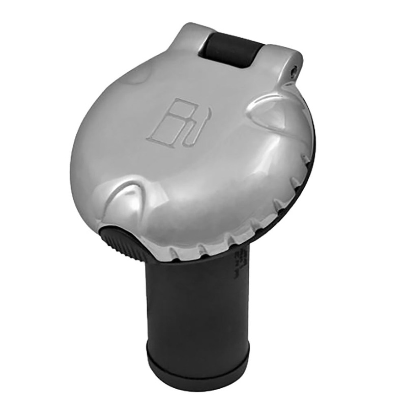 Attwood Deck Fill f/Carbon Canister System – Angled Body  Scalloped Chrome Cap [99DFCCAZ1S]