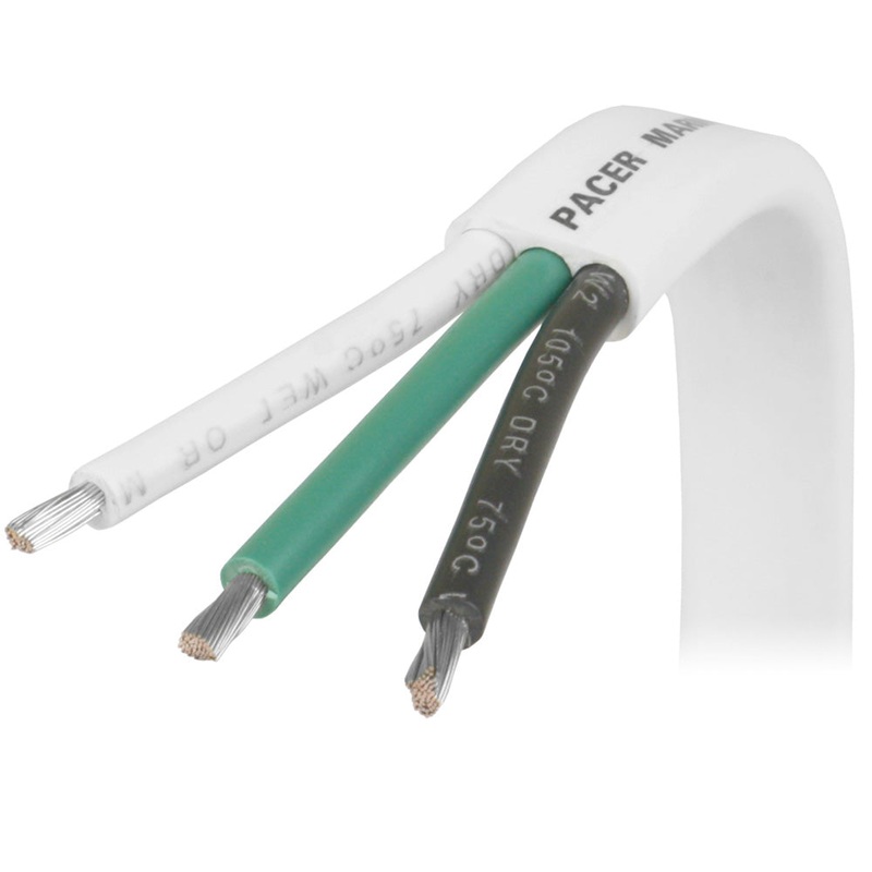 Pacer 6/3 AWG Triplex Cable – Black/Green/White – Sold By The Foot [W6/3-FT]