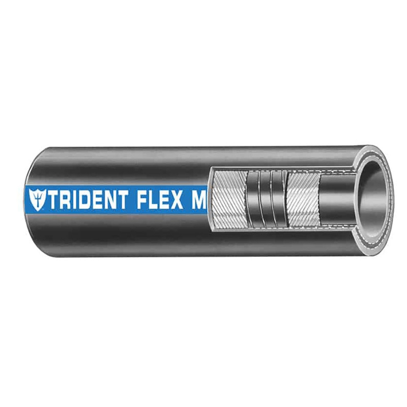 Trident Marine 1-1/4″ x 50 Coil Flex Marine Wet Exhaust  Water Hose – Black [100-1146]