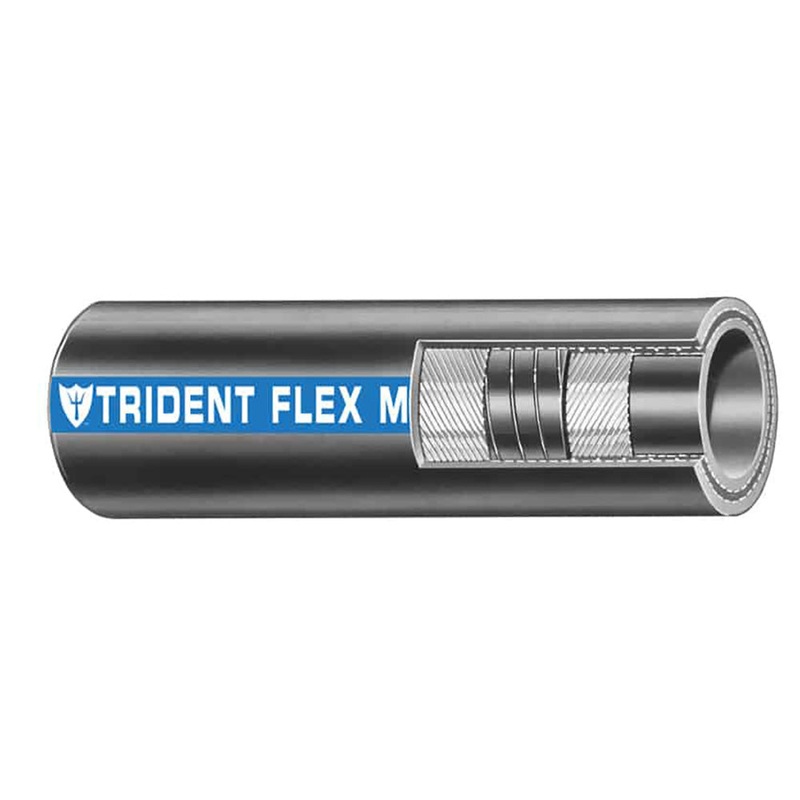 Trident Marine 1″ x 50 Coil Flex Marine Wet Exhaust  Water Hose – Black [100-1006]