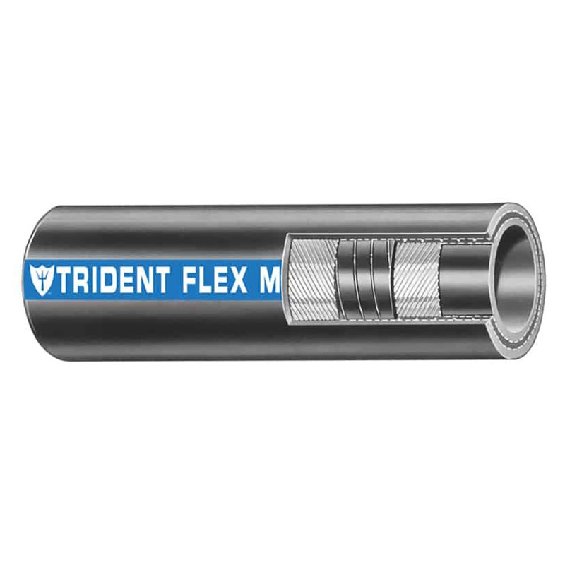 Trident Marine 3/4″ x 50 Coil Flex Marine Wet Exhaust  Water Hose – Black [100-0346]