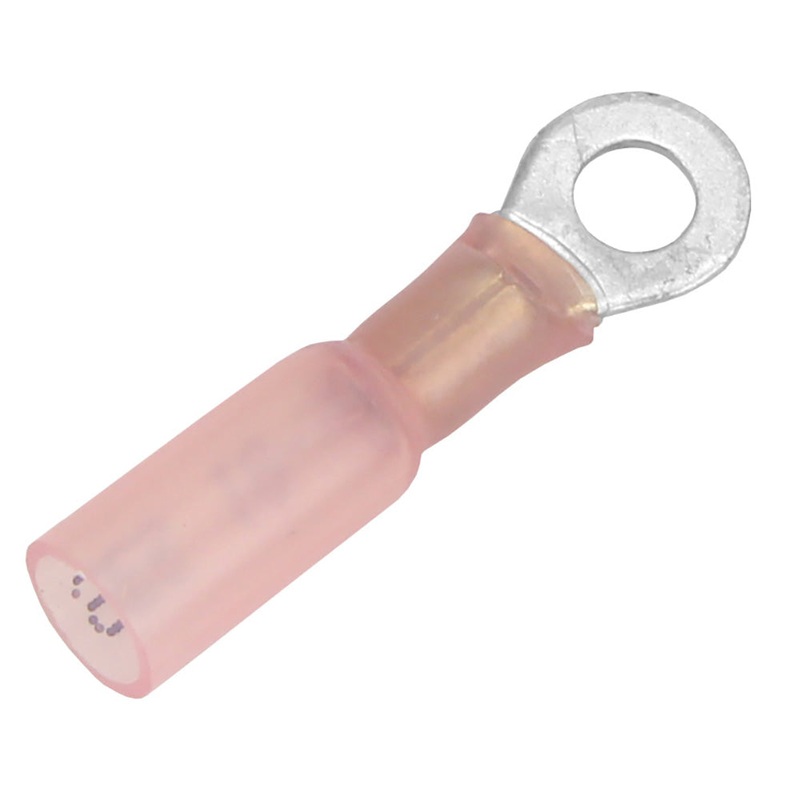 Pacer 22-18 AWG Heat Shrink Ring Terminal – #10 Stud Size – 25 Pack [TE18-10R-25]