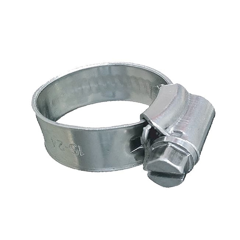 Trident Marine 316 SS Non-Perforated Worm Gear Hose Clamp – 3/8″ Band – (1-1/16″  1-1/2″) Clamping Range – 10-Pack – SAE Size 16 [705-1001]