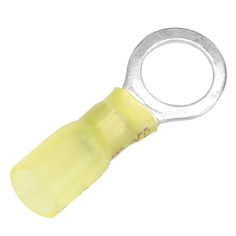Pacer 12-10 AWG Heat Shrink Ring Terminal – 3/8″ Stud Size – 100 Pack [TE10-38R-100]