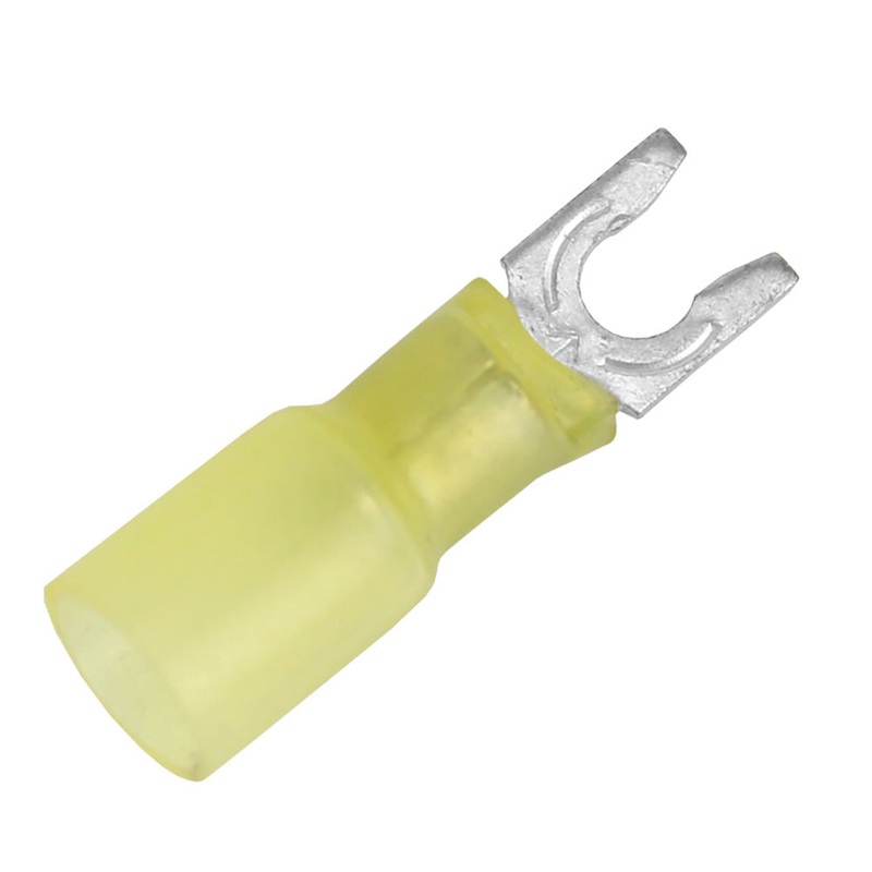 Pacer 12-10 AWG Heat Shrink Spade Terminal – #8 Stud Size – 100 Pack [TE10-8SLF-100]