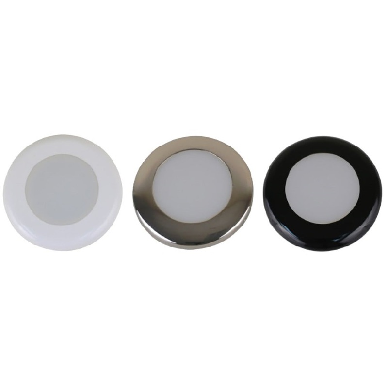 Scandvik A3C Downlight Kit – Cool White w/SS, White,  Black Trim Rings [41291P]