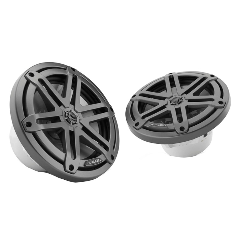 JL Audio M3 Series 7.7″ Marine Coaxial Speakers w/Grey Metallic Sport Grilles – M3-770X-S-Gm