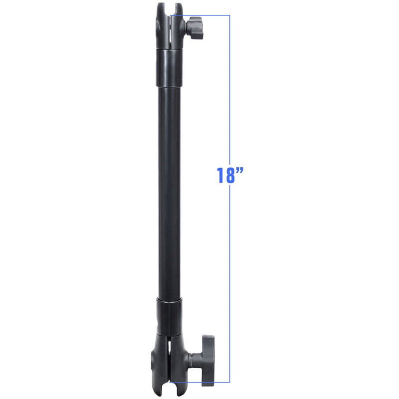 RAM Mount 18″ Long Extension Pole w/1″ and 1.5″ Single Open Sockets [RAP-CB-201-18U]