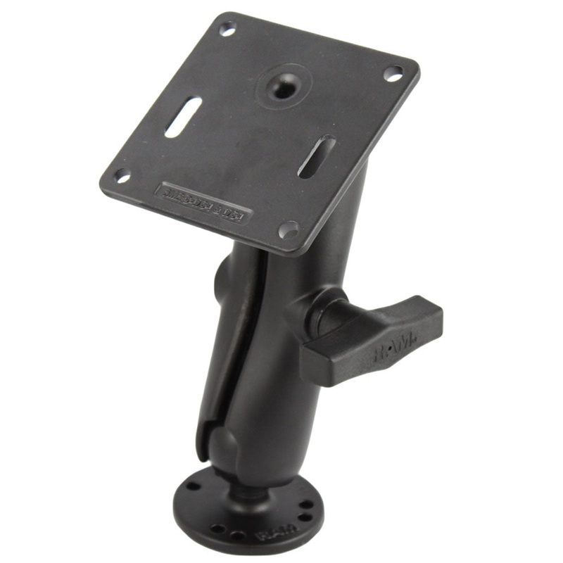 RAM Mount Double Socket Arm w/2.5″ Round Base & 3.625″ Square Base [RAM-101U-2461]