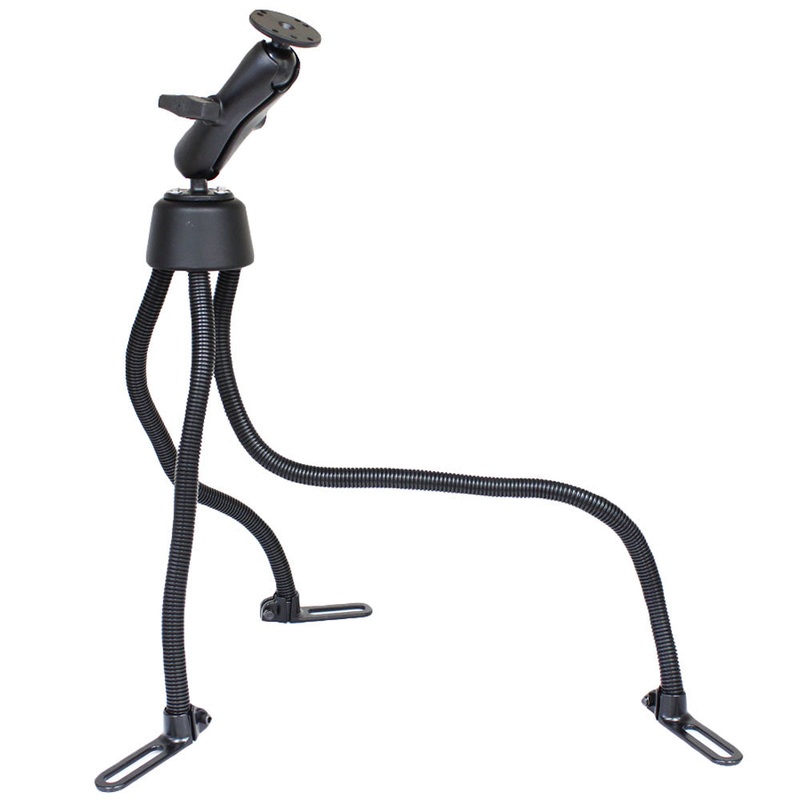RAM Mount POD III Universal No-Drill Mount w/Double Socket Arm & 2 2.5″ Round Bases – AMPs Pattern [RAM-316-3-202U]
