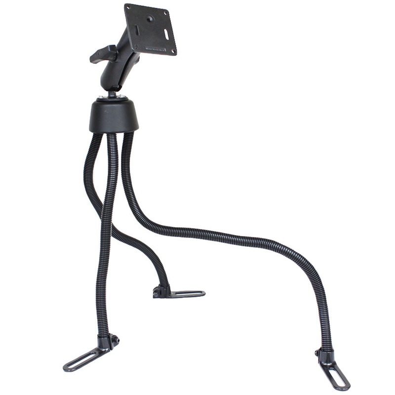 RAM Mount POD III Universal No-Drill Mount w/Double Socket Arm, 2.5″ Round Base & 3.625″ Square Base [RAM-316-3-2461U]