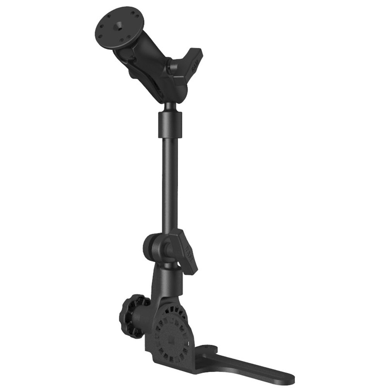 RAM Mount Universal No-Drill RAM Pod HD Vehicle Mount w/Double Socket Arm & 2.5″ Round Base (AMPS Hole Pattern) [RAM-316-HD-202U]
