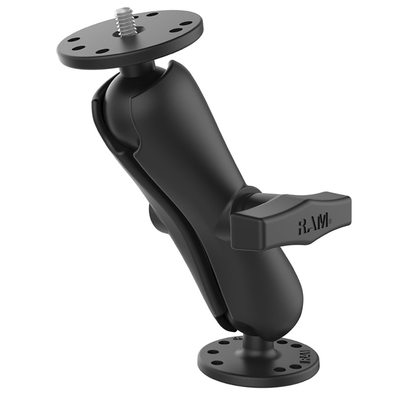 RAM Mount RAM Double Ball Mount w/1/4″-20 Male Thread – Medium Arm [RAM-101AU]