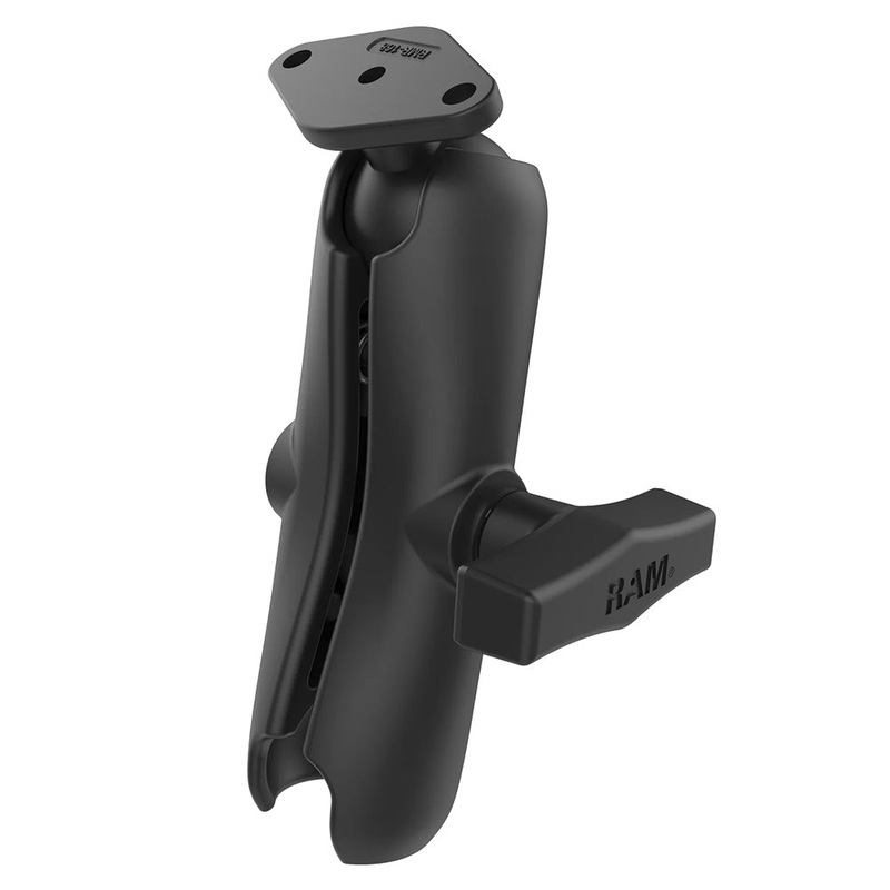 RAM Mount RAM Double Socket Arm w/Diamond Plate – C Size Medium [RAM-103-238U]